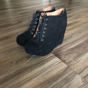 Jeffrey Campbell Havana Black Suede Wedges